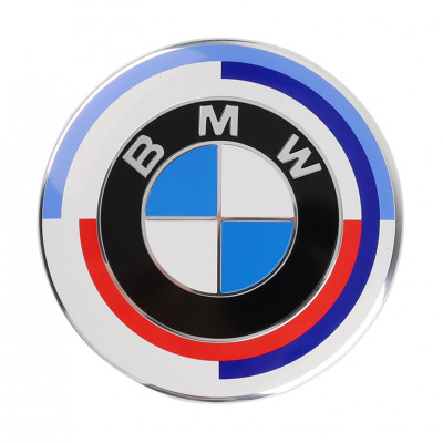 Автологотип шильдик эмблема BMW M's 50th юбилейный 74мм