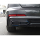 Накладки на задній бампер Ауді A6 C8 2018- Sedan Dynamic Чорний глянець