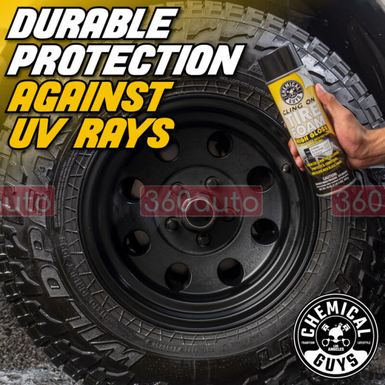 Очищаючая пена для шин 3 в 1 Chemical Guys Cling On Tire Foam High Gloss 3 in 1 Cleaner, Protectant, and Dressing
