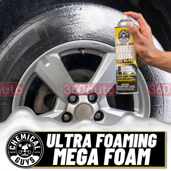 Піна для очищення шин 3 в 1 Chemical Guys Cling On Tire Foam High Gloss 3 in 1 Cleaner, Protectant, and Dressing