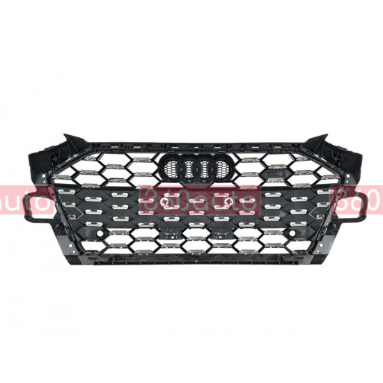 Решетка радиатора на Audi A4 B9 2019- стиль S4 черный глянец, матовая вставка A4-S203
