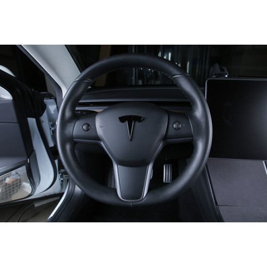 Автологотип шильдик эмблема Tesla Model Y Performance Black на руль