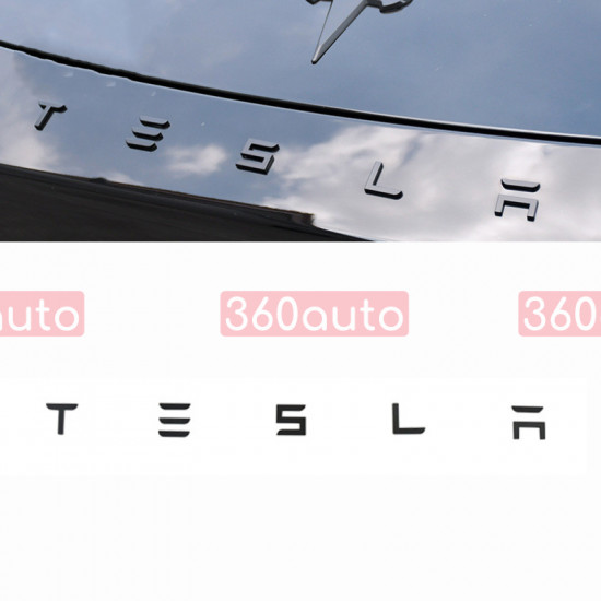 Автологотип шильдик эмблема надпись Tesla Performance Black Mat 50см