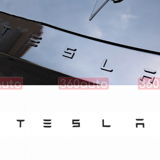 Автологотип шильдик емблема напис Tesla Performance Black 50см