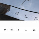 Автологотип шильдик эмблема надпись Tesla Performance Black 50см