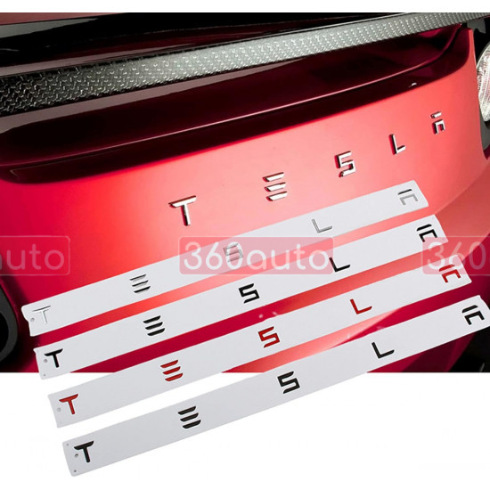 Автологотип шильдик эмблема надпись Tesla Performance Red 50см