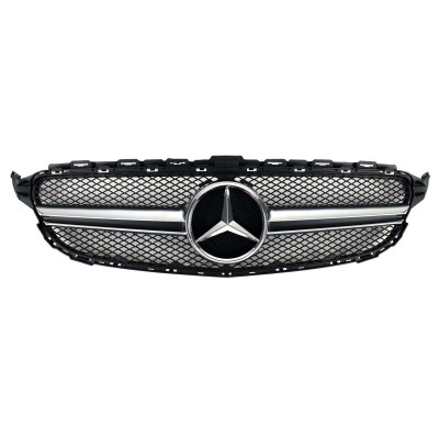 Решітка радіатора на Mercedes C-class W205 2014-2018 AMG стиль сіра MB-W205180