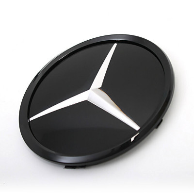 Эмблема в решетку радиатора Mercedes C-class W205 2014-2019 Black зеркальная звезда под дистроник