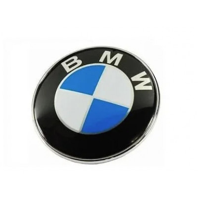Автологотип шильдик емблема BMW 51147288752 3pin синьо-білий 82мм