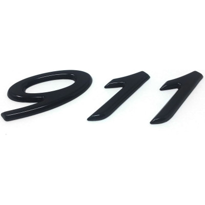 Автологотип шильдик емблема напис Porsche 911 Black чорний глянець