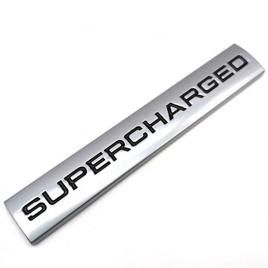 Автологотип шильдик эмблема надпись Land Rover Supercharged серый мат