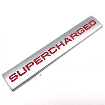 Автологотип шильдик эмблема надпись Land Rover Supercharged silver red