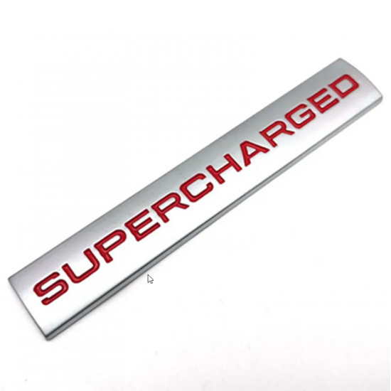 Автологотип шильдик эмблема надпись Land Rover Supercharged silver red