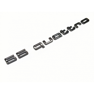 Автологотип шильдик емблема напис Audi 55 Quattro чорна