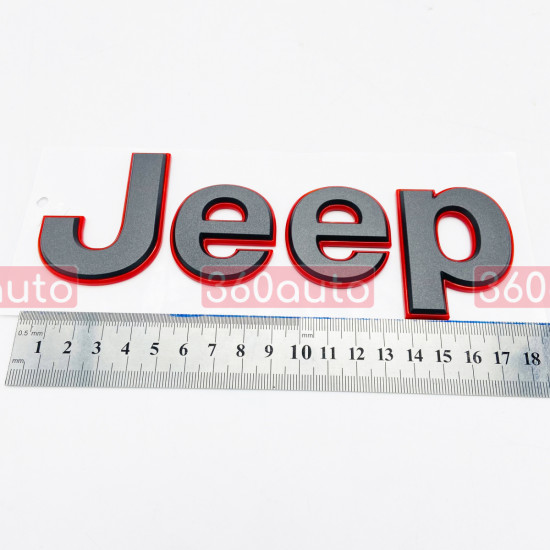 Автологотип шильдик емблема напис Jeep червоний антрацит