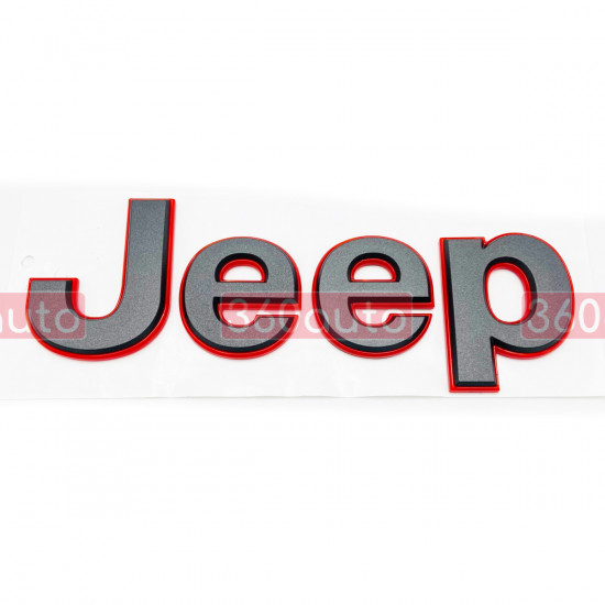 Автологотип шильдик емблема напис Jeep червоний антрацит