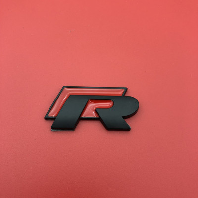 Автологотип шильдик логотип надпись Volkswagen R-line красный - черный