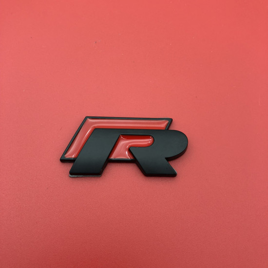 Автологотип шильдик емблема напис VW Volkswagen R-line красный - черный
