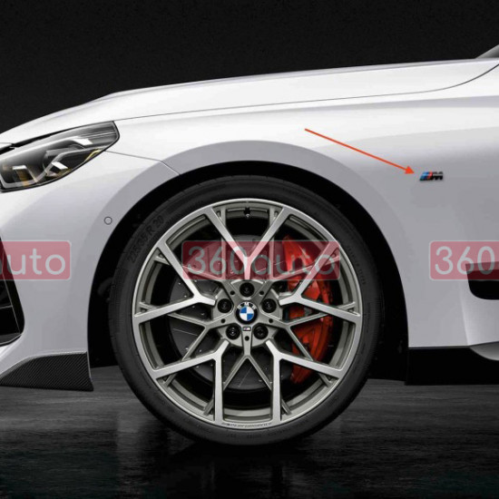 Набор емблем BMW M Performance на крылья чорный глянец 4,5 х 1,5 мм оригинал 51145A4B372