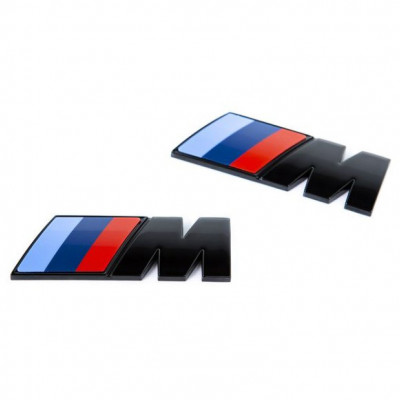 Набір емблем BMW M Performance на крила чорний глянець 4,5 х 1,5 мм оригінал 51145A4B372