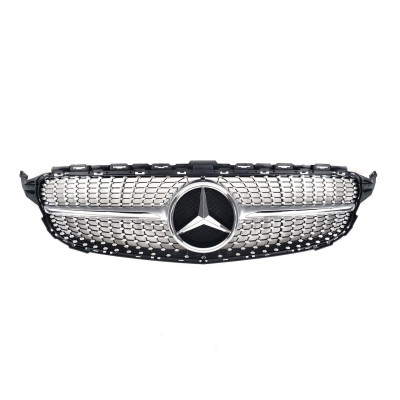 Решетка радиатора на Mercedes C-class W205 2014-2018 Diamond серая MB-W205161