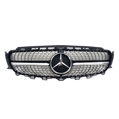 Решетка радиатора на Mercedes E-class W213 2016-2019 Diamond черная под камеру MB-W213177