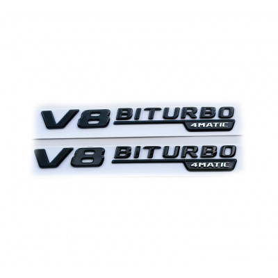 Автологотип шильдик эмблема надпись Mercedes V8 Biturbo 4matic black x2 360auto-407928