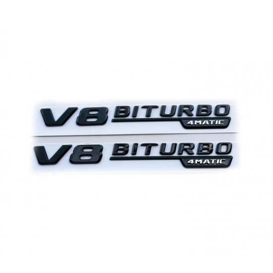 Автологотип шильдик емблема напис Mercedes V8 Biturbo 4matic black x2 360auto-407928