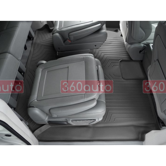 3D килимки для Chrysler Town and Country, Dodge Grand Caravan 2012-2020 чорні 2-3 ряд WeatherTech 441414