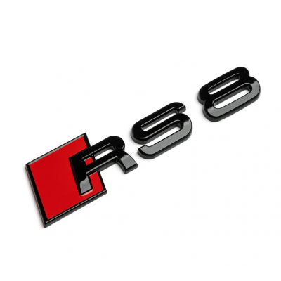 Автологотип шильдик емблема напис Audi RS8 Tuning Exclusive Black Edition на кришку багажника