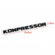 Автологотип шильдик емблема напис Mercedes Kompressor чорний глянець 245мм