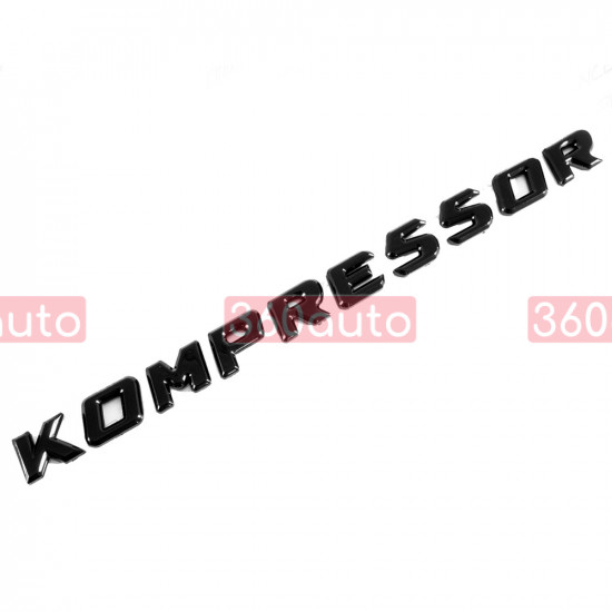 Автологотип шильдик емблема напис Mercedes Kompressor чорний глянець 180мм