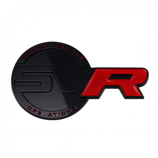 Автологотип шильдик эмблема надпись Land Range Rover SVR Special Vehicle Operation Black Red