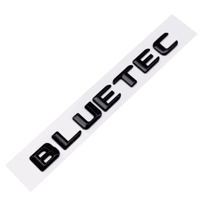 Автологотип шильдик эмблема надпись Mercedes Bluetec 2014-2016 черный глянец 156мм