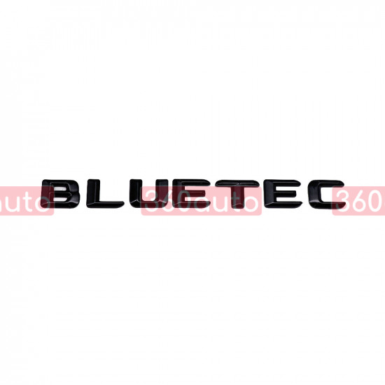 Автологотип шильдик емблема напис Mercedes Bluetec 2017- чорний глянець 172мм