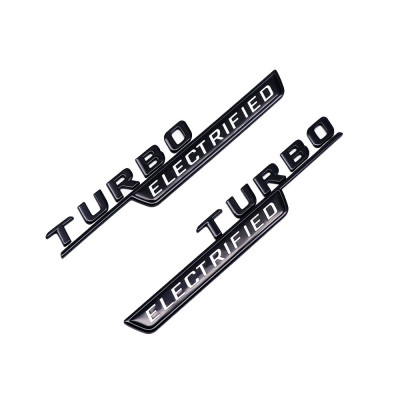 Автологотип шильдик емблема напис Mercedes Turbo Electrified glossy black