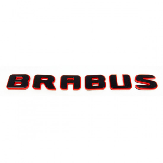 Автологотип шильдик эмблема надпись Mercedes Brabus Red Black 200мм