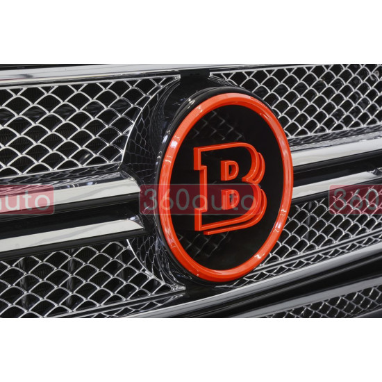 Емблема в решітку радіатора Brabus на Mercedes G-Class W463 G63 G65 G500 G550 Red
