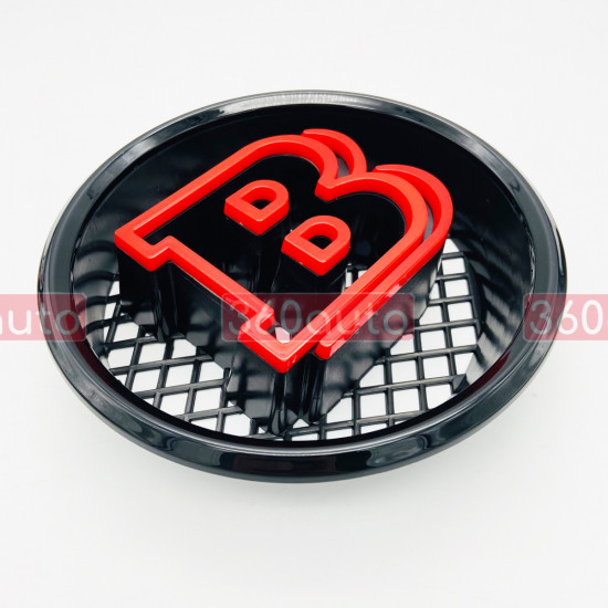 Эмблема в решетку радиатора Brabus на Mercedes G-Class W463 G63 G65 G500 G550 Black Red