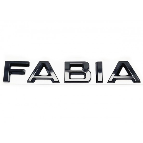 Автологотип емблема напис Skoda Fabia чорна на кришку багажника
