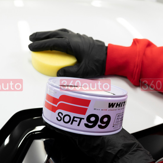 Очищающий воск Soft99 White Super Wax 350 г для белых авто