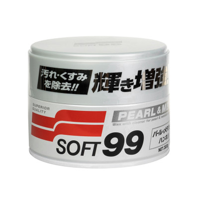 Очищающий воск Soft99 Pearl & Metalik Soft Wax 320 г для светлых металликов