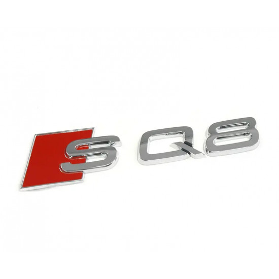 Автологотип шильдик эмблема надпись Audi SQ8 хром на крышку багажника