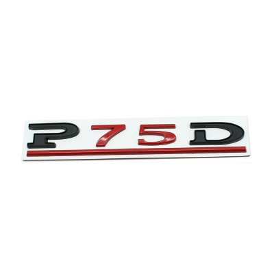 Автологотип шильдик эмблема Tesla P75D Black Red