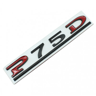 Автологотип шильдик эмблема Tesla P75D Red Black