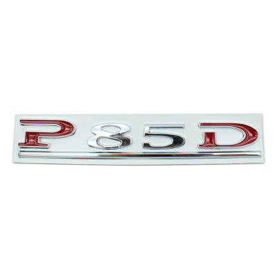 Автологотип шильдик емблема Tesla P85D Silver Red