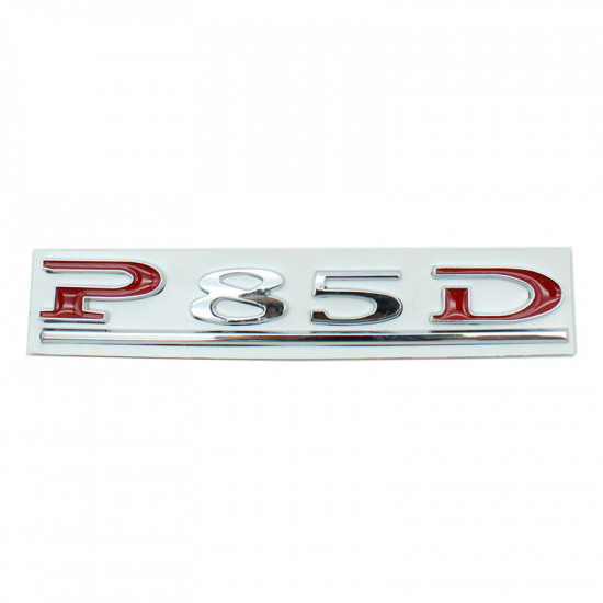Автологотип шильдик емблема Tesla P85D Silver Red