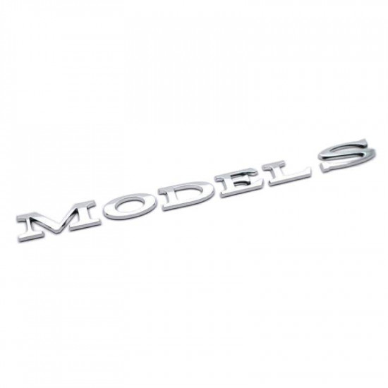Автологотип емблема напис Tesla Model S Chrome