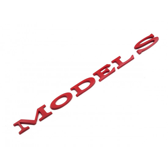 Автологотип емблема напис Tesla Model S Red