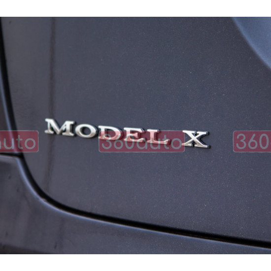 Автологотип емблема напис Tesla Model X Chrome